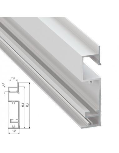 Perfíl Aluminio  FLARO 2,02M - Anodizado Plata