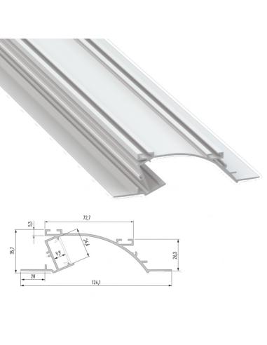 Perfíl Aluminio  TOPO 2,02M LL-10-0514-20 - Anodizado Plata