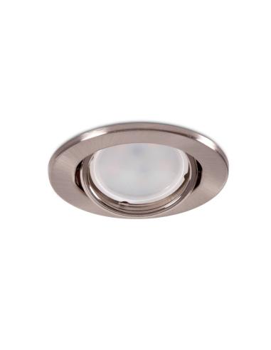 Aro Foco Downlight Circular Basculante  "Vepa" Acero 90mm - Satinado