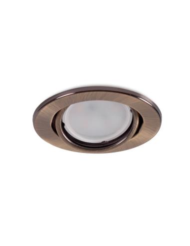 Aro Foco Downlight Circular Basculante  "Vepa" Acero 90mm - Latonado