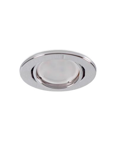 Aro Foco Downlight Circular Basculante  "Vepa" Acero 90mm - Cromado