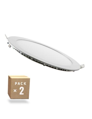 Pack 2 Placas LED 20W 1.800Lm  Circular 40.000H [PE-1011P2-CW]