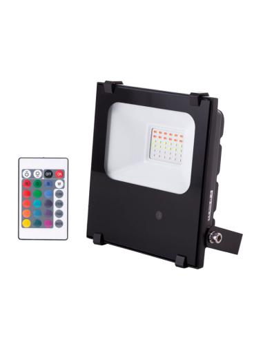 Foco Proyector LED 20W  IP65 Mando a Distancia RGB 40.000H [1916-NS-HVFL20W-F-RGB]