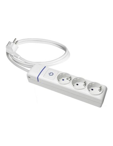 Base Múltiple 3 Tomas T/Tl con Interruptor Luminoso. 1.5M Cable 8013Pil Solera [E3-41050]