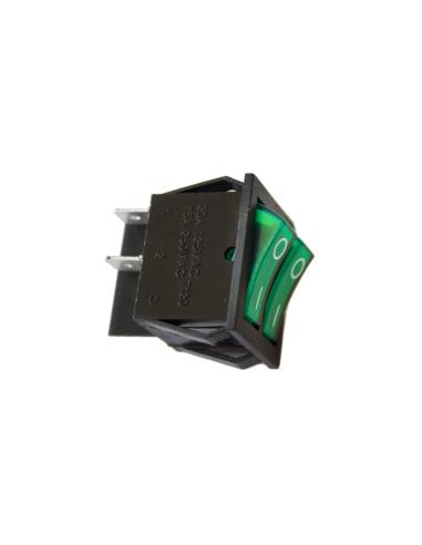 Interruptor Doble 15A 250V Verde [E3-45050]