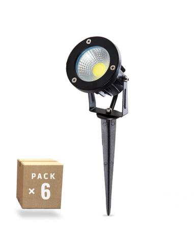 Pack 6 Focos LED Jardines 9W 758Lm 3000ºK Pincho  [SL-CPDC09-9W-WW-PK6]