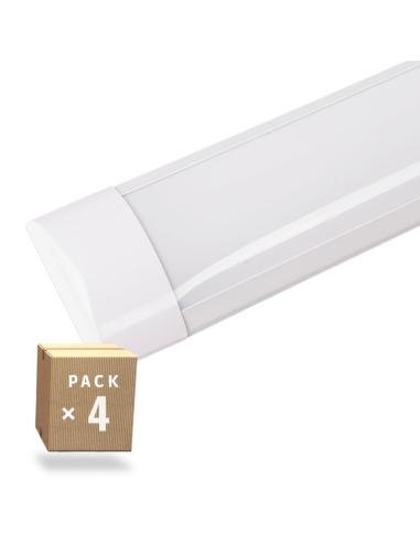 Pack 4 Luminarias Lineales Superficie LED 40W 120Lm/W 4800Lm  120Cm 40,000H [HO-LLS-404800120-CW-PK4]