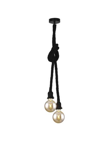 COLGANTE 2L ROPE CUERDA NEGRA 2 X 60W E-27