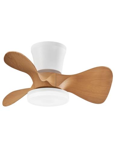 VENTILADOR SIUX BLANCO-MADERA 56 CM 3 PALAS